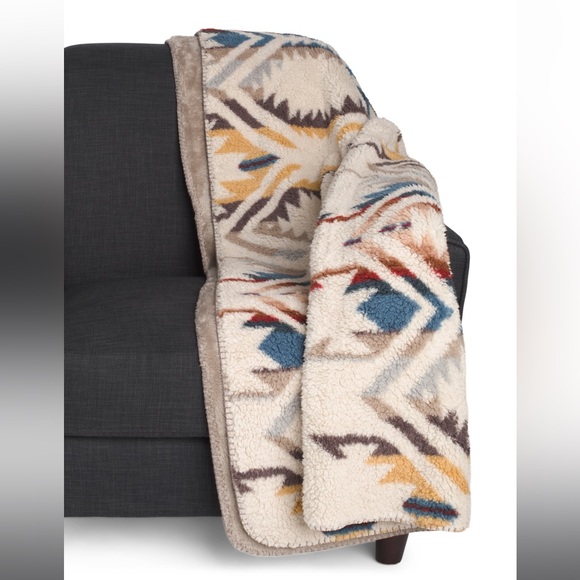 NEW!! Pendleton White Sands Aztec Sherpa throw blanket - Picture 2 of 14
